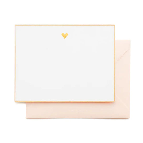 Gold Heart Notecard Set