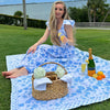 Blue Patchwork Picnic Blanket