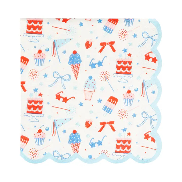 Summertime Pattern Paper Cocktail Napkins
