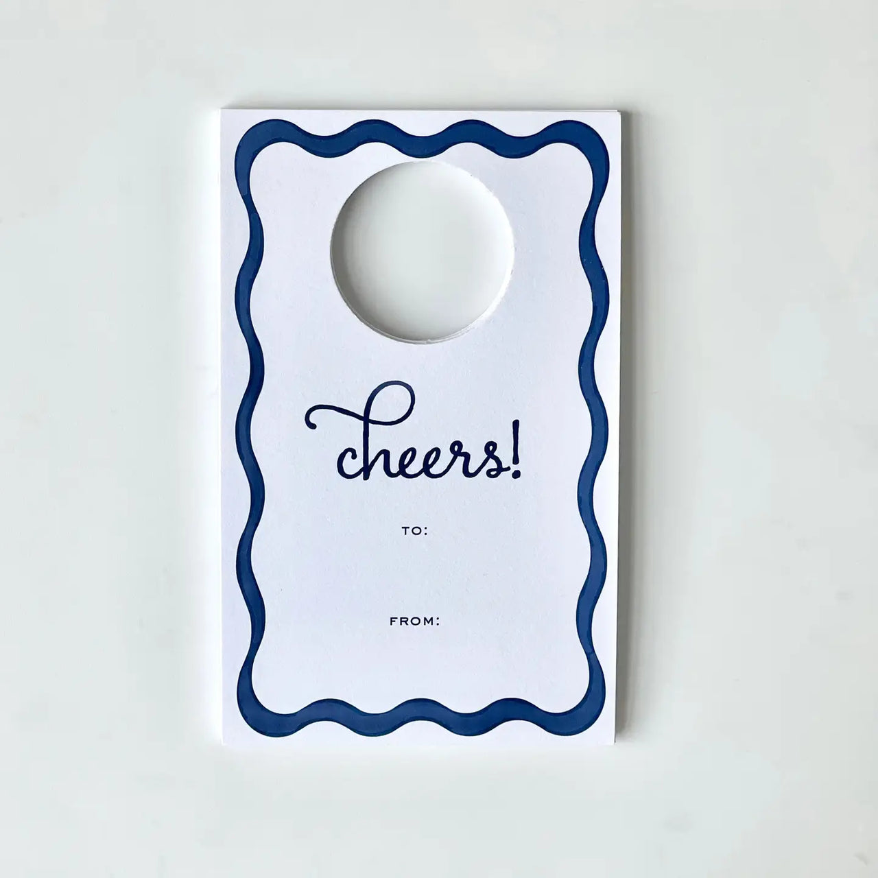 Navy Ribbon Wine Tags