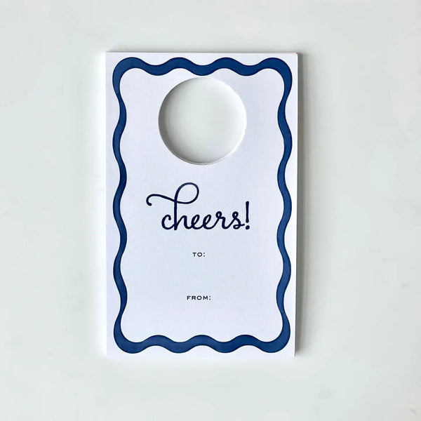 Navy Ribbon Wine Tags
