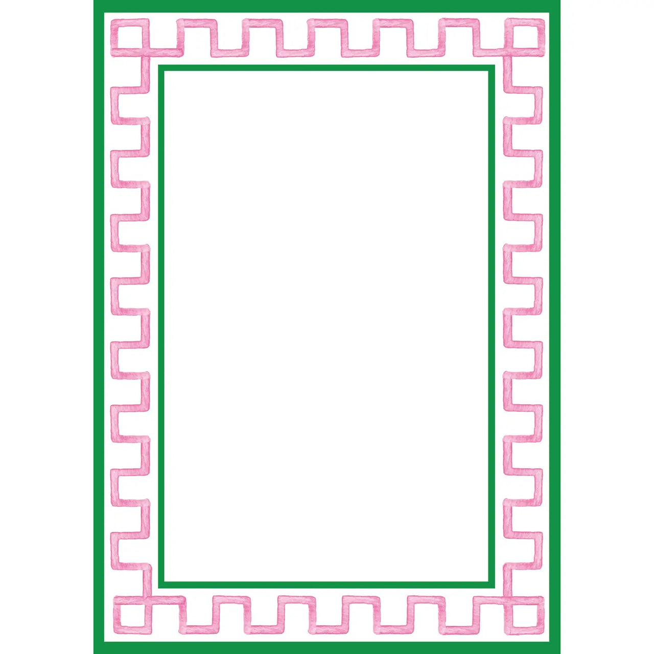 Pink and Green Greek Key Border Notepad