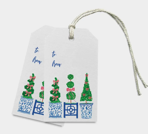 Topiary Trio Christmas Gift Tags Set