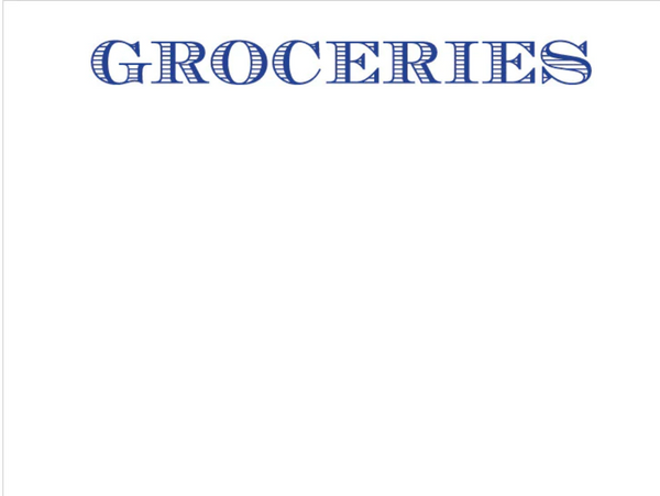 Groceries Large Notepad