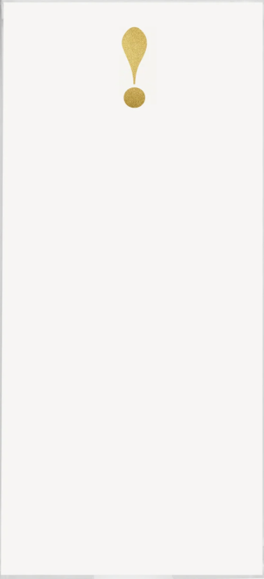 Gold Foil Exclamation Letter Size Notepad
