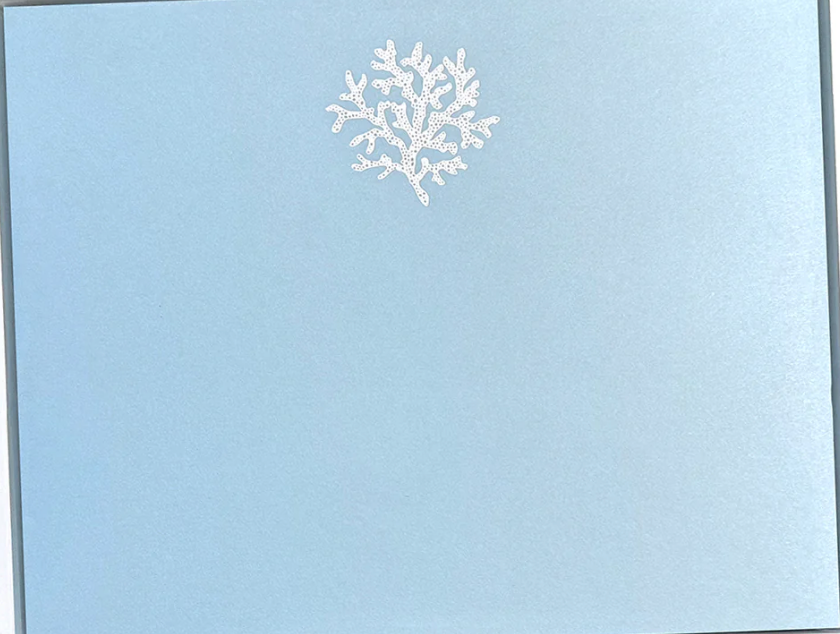White Foil Coral Large Notepad