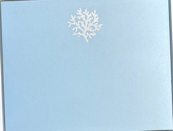 White Foil Coral Large Notepad
