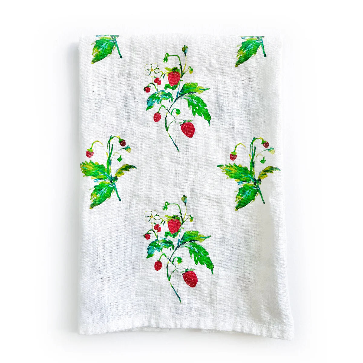 Wild Strawberry Linen Kitchen Towel