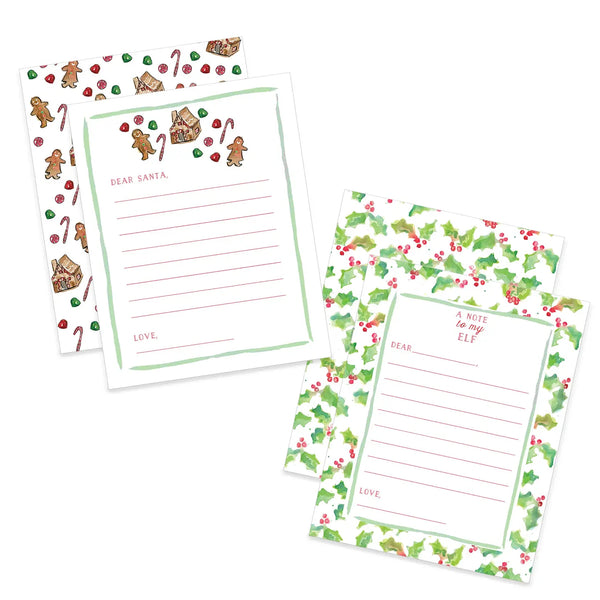 Dear Santa and Elf Christmas Flat Notecards
