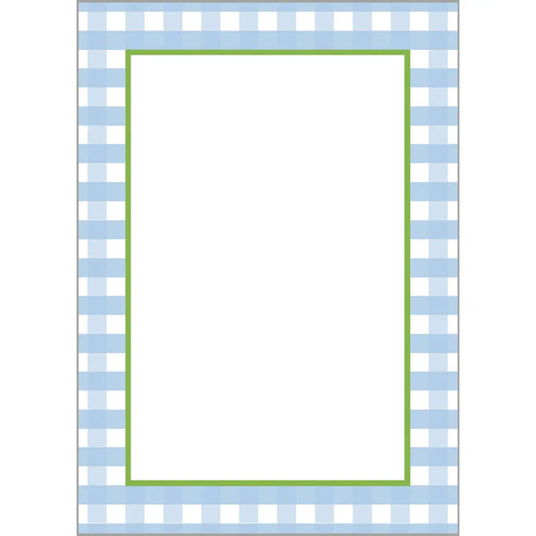 Blue Gingham Check Notepad
