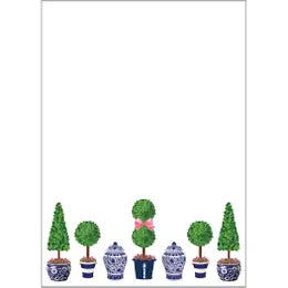 Topiary Trees with Pink Bows Notepad