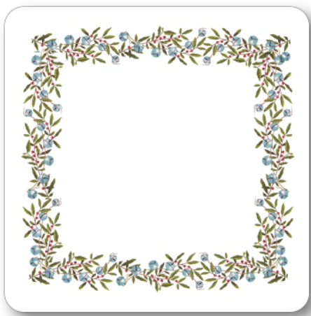 Jingle Bell Laurel Christmas Paper Coasters