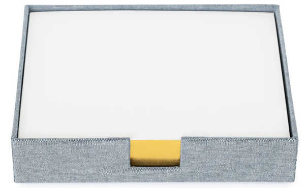 Desk Jotter Notes in Chambray Holder