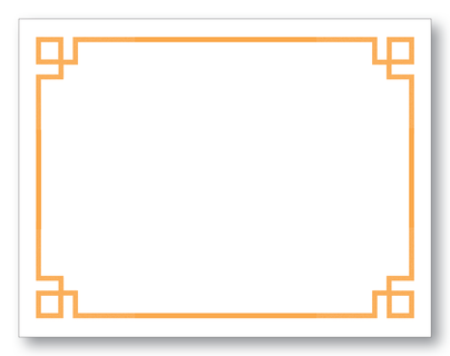 Greek Key Orange Notecards