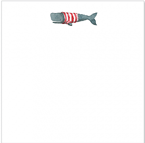 Stripey Whale Notepad