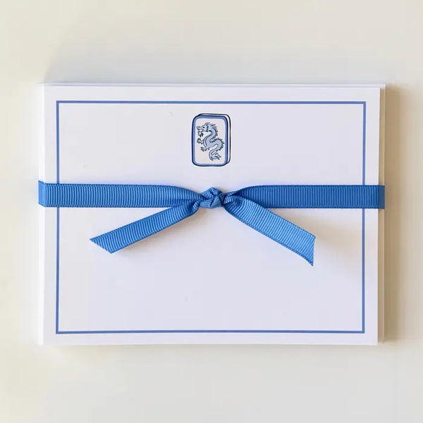 Mahjong Dragon Tile Flat Notecards