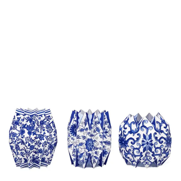 Blue Chinoiserie Vase Wraps Set