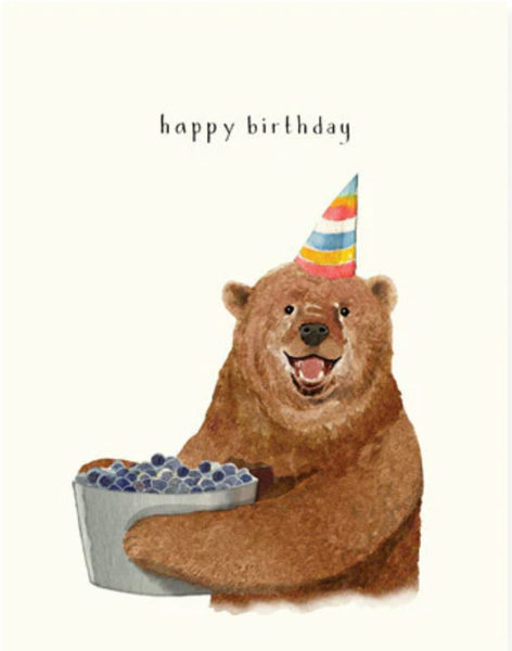 Berry Bear Birthday Greeting Card