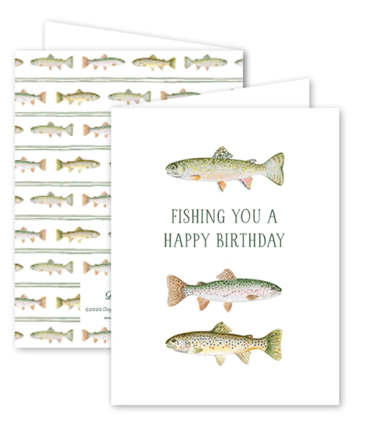 Fly Fishing Trout Birthday Greeting Card