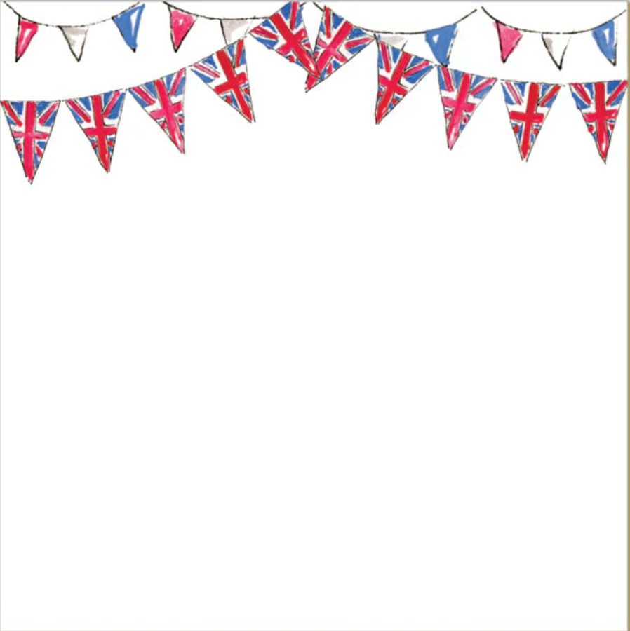 QE II Handpainted British Flag Banners Luxe Notepad