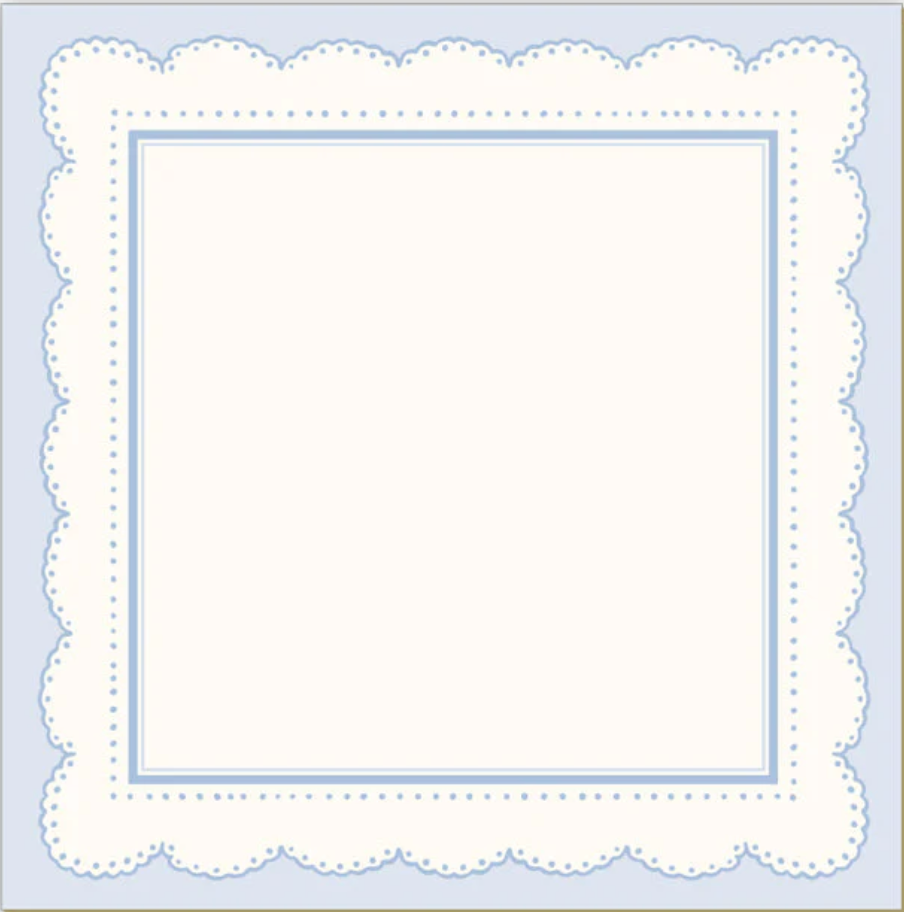 French Blue Scallop Border Luxe Notepad