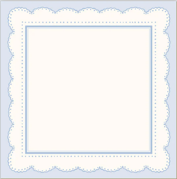 French Blue Scallop Border Luxe Notepad