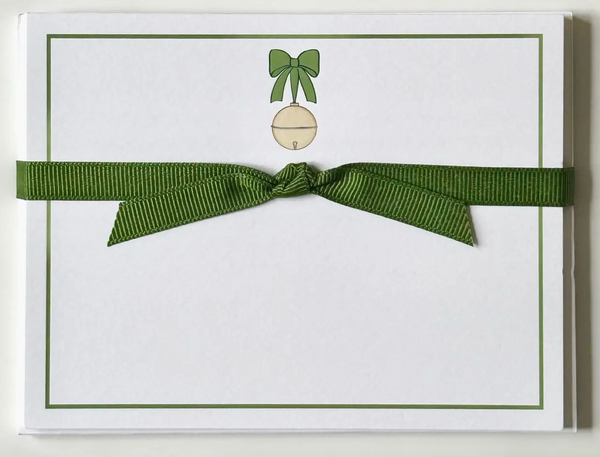 Jingle Bell with Green Bow Notecards