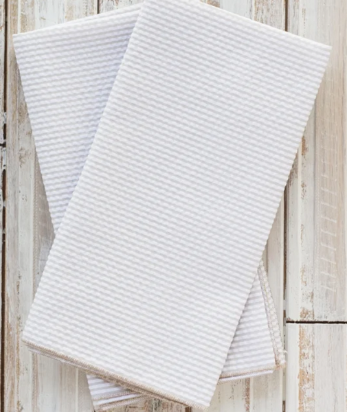 Khaki Seersucker Dinner Napkin Set
