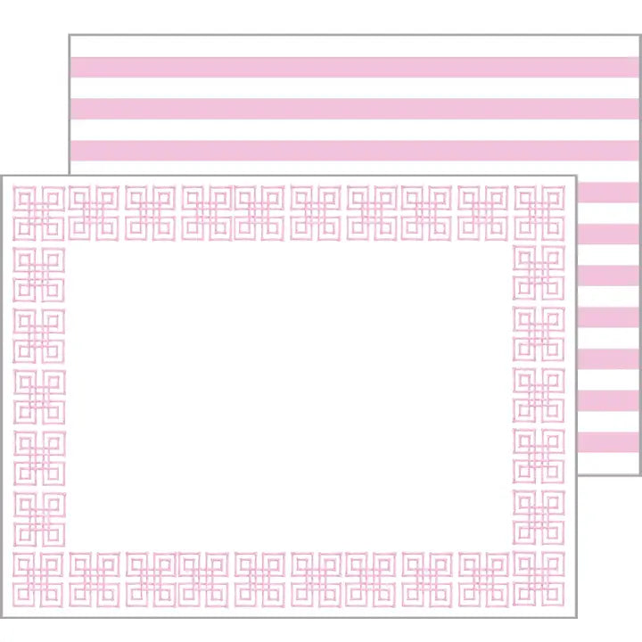 Pink Bamboo Fret Flat Notecard Set
