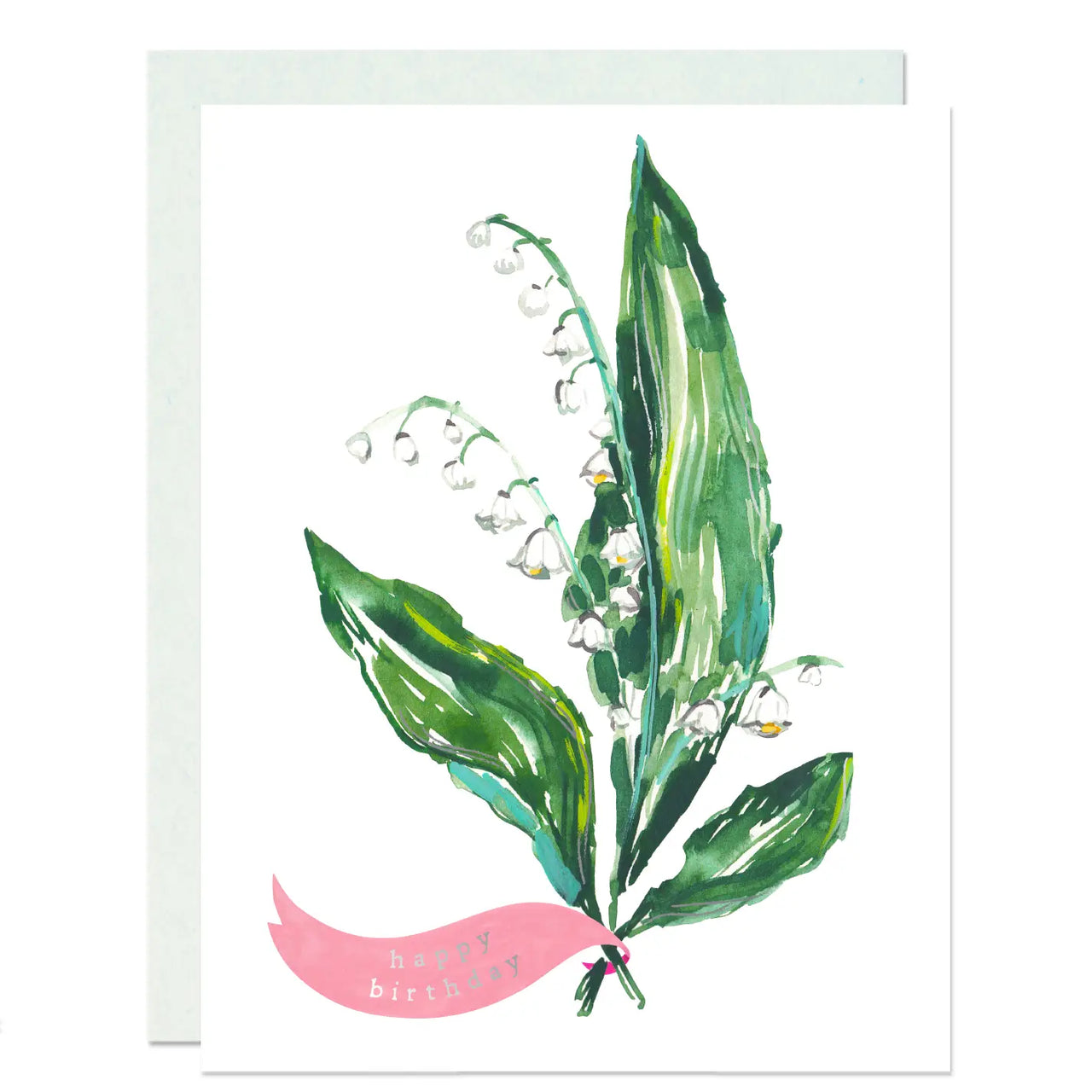 Lily of the Valley Happy Birthday Greeting Card