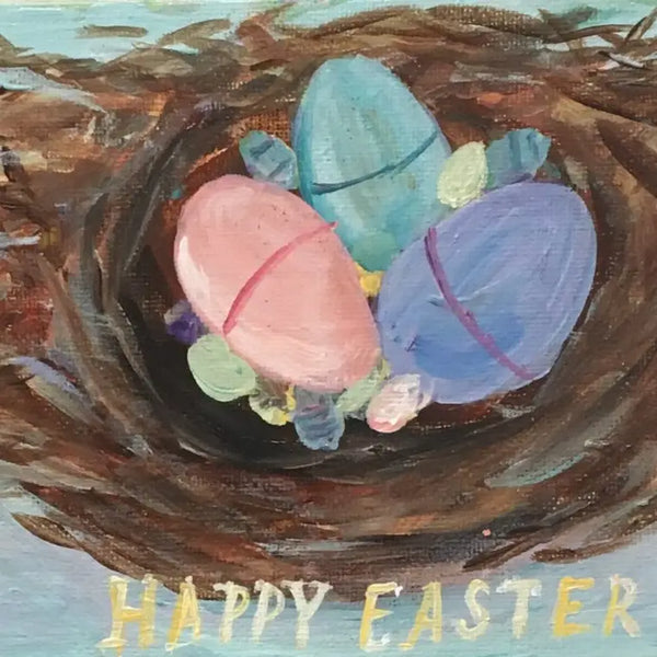 Pastel Easter Egg Nest Greeting Card