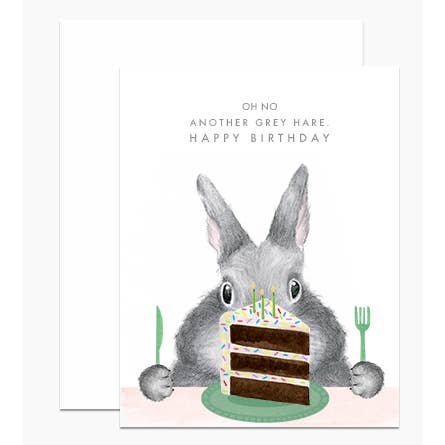 Another Grey Hare Birthday Greeting Card
