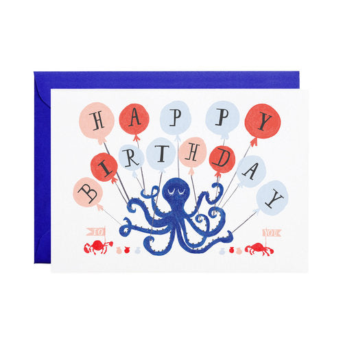 Eight Balloons Birthday Greeting Cards