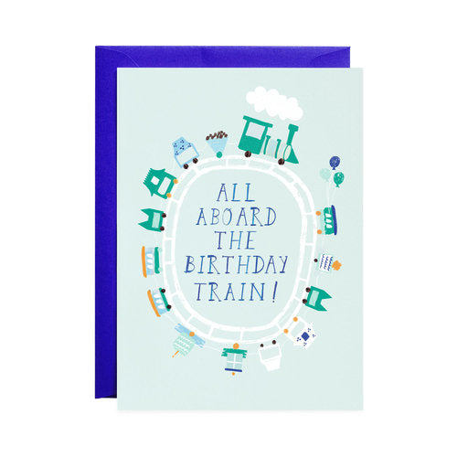 All Aboard the Birthday Train Greeting Card