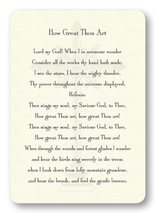 How Great Thou Art Prayer Enclosure Cards