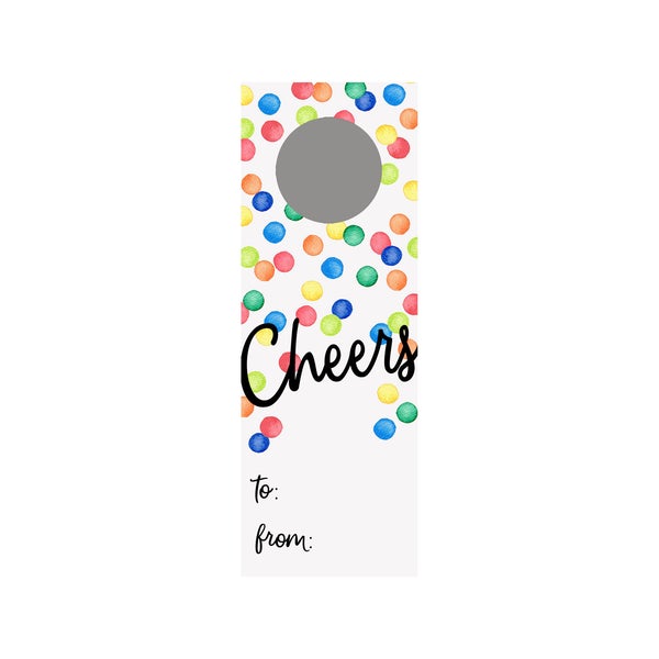 Confetti Dots Cheers Wine Tags - Set of 4