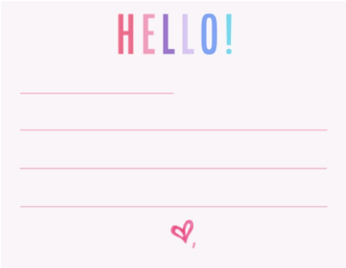 Hello Lined Notecards Box Set - Pastel Colors