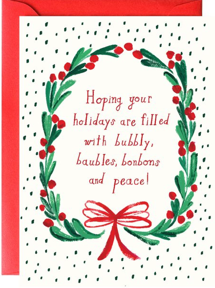 Bubbly + Bonbons Holiday Greeting Card