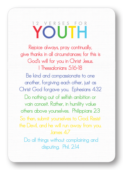 Verses for Youth Prayer Enclosure Cards