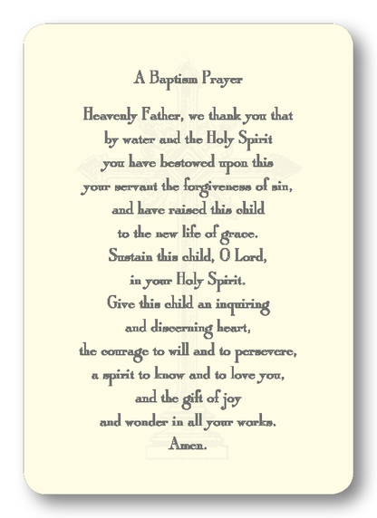 A Baptism Prayer Enclosure Cards