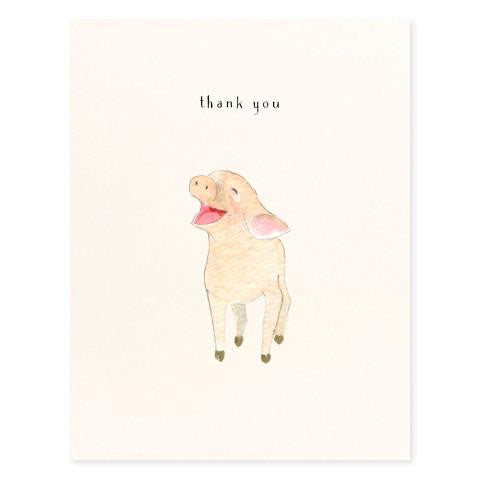 Happy Piglet Thank You Card